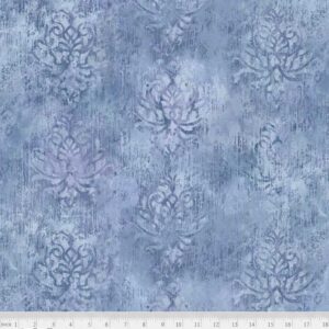 Distressed Damask Blue 108"