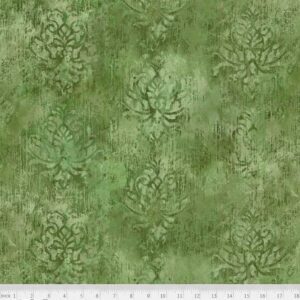 Distressed Damask Green 108"