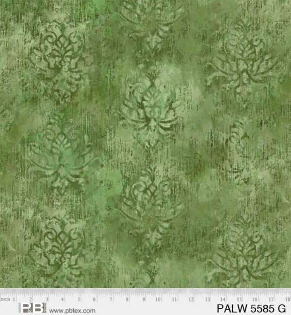 Distressed Damask Green 108"