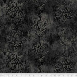 Distressed Damask Black 108"