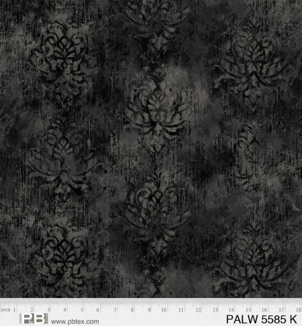 Distressed Damask Black 108"
