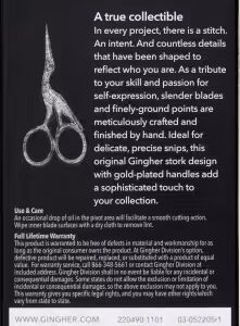 Gingher 3 1/2in Stork Embroidery Scissor - Image 2
