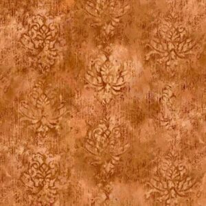 Distressed Damask Burnt Umber 108"