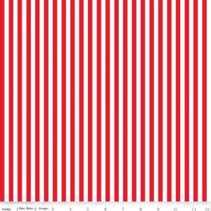 1/4" Stripe Red Whole Bolt 5 Yds