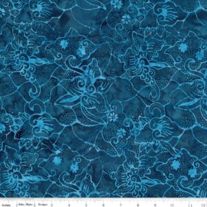 Batik Vibrant Pointillism Bluejay 108"